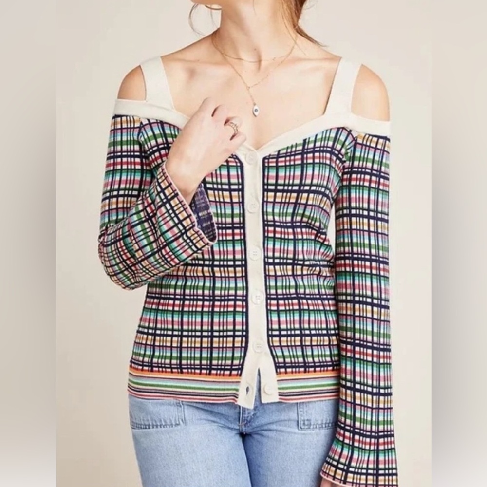 Anthropologie Krissy Plaid sweater